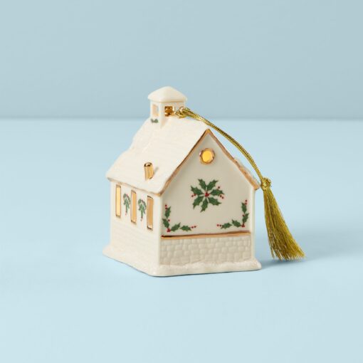 Christmas Village Schoolhouse Lighted Ornament - Image 2